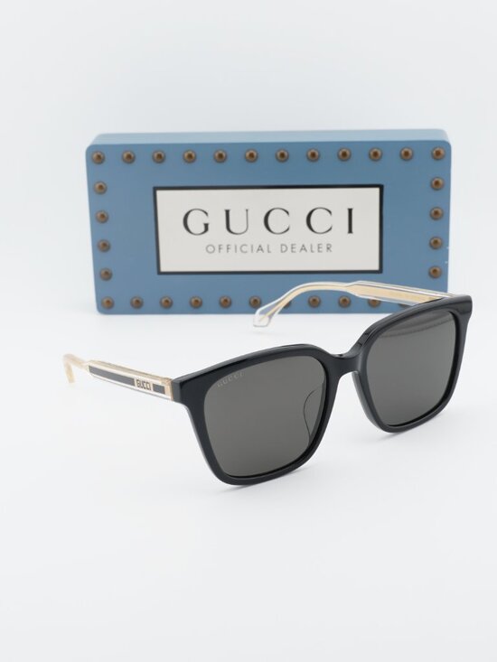 Gucci GG1121SA 001 Square Sunglasses - Black/Grey main image 9